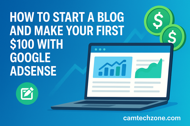 how to start a blog and make your first $100 with Google AdSense